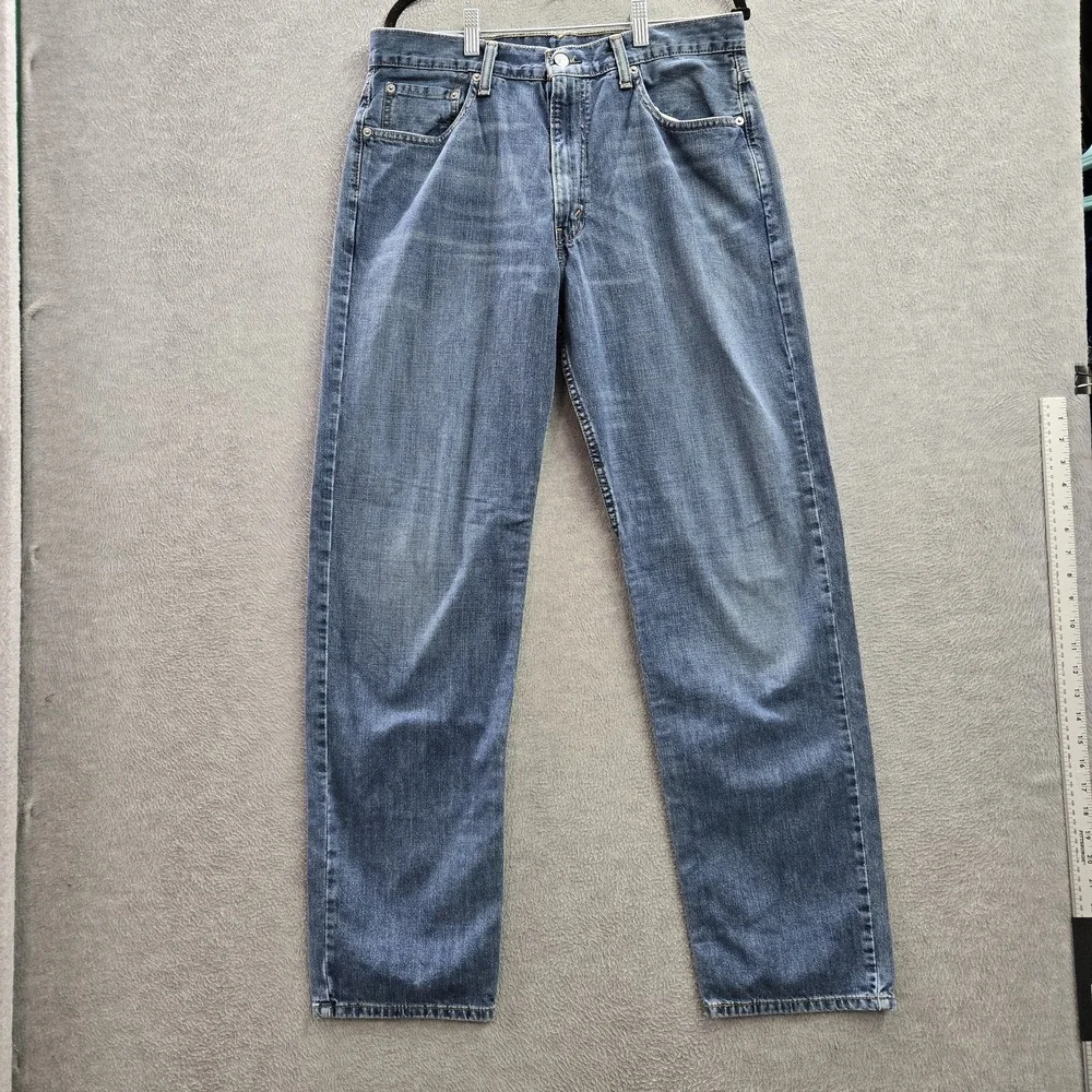 Levi's 550 Men Jeans 34X34 Blue Denim Relaxed Fit Button 32